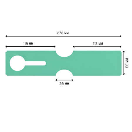 HDPE sleufetiketten 273,5x59mm met eigen ontwerp en nummering - 100 etiketten