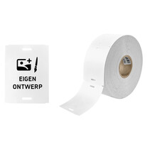 Hangetiketten 70x90mm met sleufgaten bedrukt