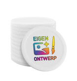 CombiCraft Plastic bedrukte munten met eigen ontwerp Ø28mm wit - per 100 stuks