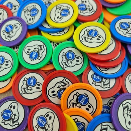 CombiCraft Kleurenmix bedrukte munten plastic Ø29mm - per 108 stuks