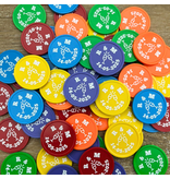 CombiCraft Kleurenmix bedrukte munten plastic Ø29mm - per 108 stuks