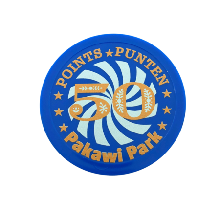 Grote plastic munten Ø70mm met jouw eigen ontwerp