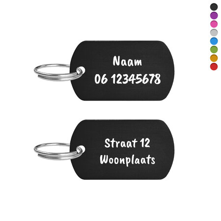 CombiCraft Honden tag aluminium middel 38x22mm met tekst - per stuk
