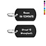 Honden tag aluminium middel 38x22mm met tekst - per stuk