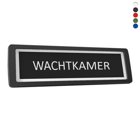 Kunststof deurbordje wachtkamer 178x50mm met tape - per stuk