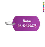 CombiCraft Aluminium ID-tag 50x28mm met tekst en telefoonnummer - per stuk