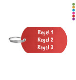 Aluminium ID-tag 50x28mm met tekst - per stuk