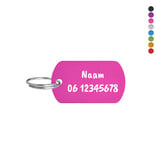 CombiCraft Aluminium ID-tag 38x22mm met tekst en telefoonnummer - per stuk