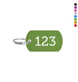 Aluminium ID-tag 38x22mm met nummer - per stuk