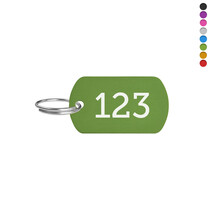 Aluminium ID tag 38x22mm met nummer