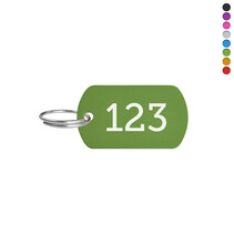 Aluminium ID tag 38x22mm met nummer