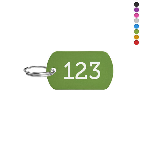 Aluminium ID-tag 38x22mm met nummer - per stuk
