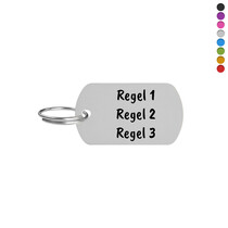 Aluminium ID tag 38x22mm met tekst