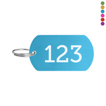 Aluminium ID tag 50x28mm met nummer