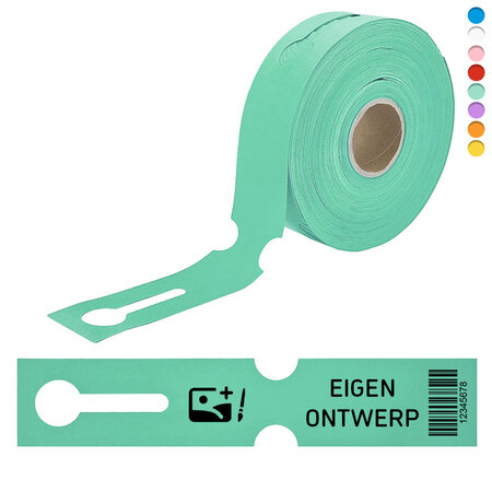CombiCraft HDPE sleufetiketten 260x50mm met ontwerp en barcode - 100 stuks