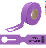 HDPE sleufetiketten 273,5x59mm met ontwerp en barcode - 100 stuks