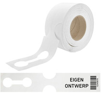 Sleufetiketten 381x75mm met ontwerp en barcode