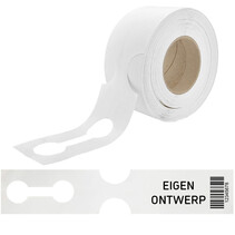 Sleufetiketten 381x75mm met ontwerp en barcode