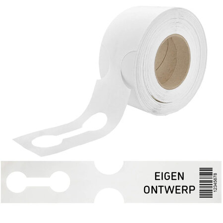CombiCraft HDPE sleufetiketten 381x75mm met ontwerp en barcode - 100 stuks