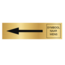 Goud aluminium deurbordje Pijl links en symbool 165 x 45 mm - per 1 stuk
