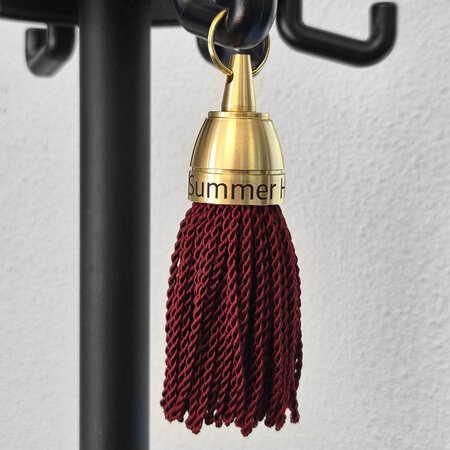 CombiCraft Philadelphia messing hotel sleutelhanger bordeauxrood met gravering - per stuk
