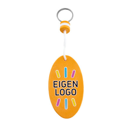 CombiCraft Drijvende sleutelhanger 50x90mm eigen ontwerp oranje - per stuk