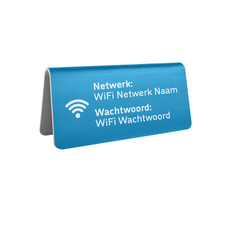 Aluminium wifi bordje Elisto 100x50mm blauw - per stuk