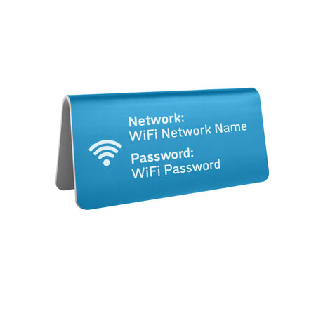 Aluminium wifi bordje Elisto 100x50mm blauw - per stuk