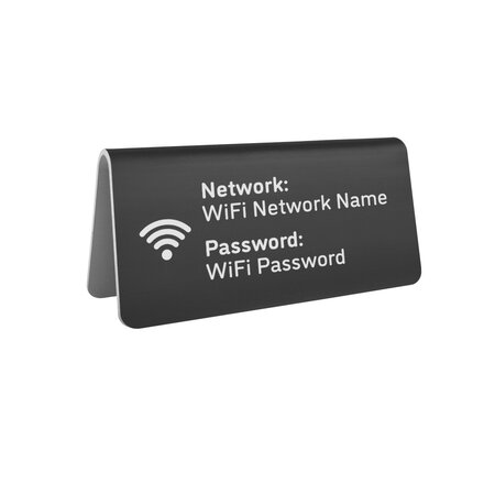 Aluminium wifi bordje Elisto 100x50mm zwart - per stuk