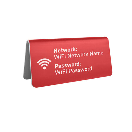 Aluminium wifi bordje Elisto 100x50mm rood - per stuk