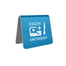 Aluminium tafelbordje Elisto 60x60mm eigen ontwerp blauw