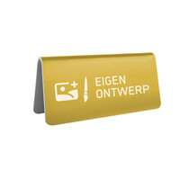 Aluminium tafelbordje Elisto 100x50mm eigen ontwerp goud
