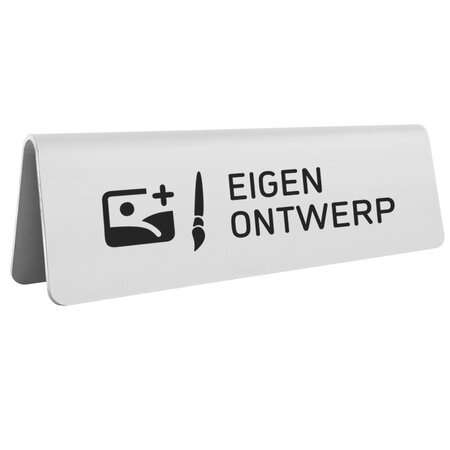 Aluminium tafelbordje Elisto 160x50mm met eigen ontwerp zilver - per stuk