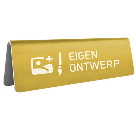 CombiCraft Aluminium tafelbordje Elisto 160x50mm goud met eigen ontwerp - per stuk