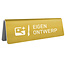 CombiCraft Aluminium tafelbordje Elisto 160x50mm goud met eigen ontwerp - per stuk
