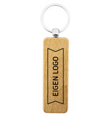 CombiCraft Houten sleutelhanger 27x80mm met logo - per stuk