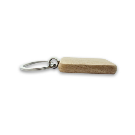 CombiCraft Houten sleutelhanger rechthoek 40x44mm met logo - per stuk