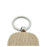 Houten sleutelhanger driehoek 40x40mm met logo  - per stuk