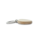 Houten sleutelhanger driehoek 40x40mm met logo  - per stuk