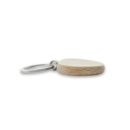 Houten sleutelhanger driehoek 40x40mm met logo  - per stuk