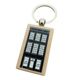 CombiCraft Houten sleutelhanger middel rechthoek 32x51mm met logo - per stuk