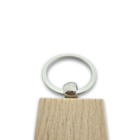 CombiCraft Houten sleutelhanger middel rechthoek 32x51mm met logo - per stuk
