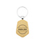CombiCraft Houten sleutelhanger hexagon 35x48mm met logo - per stuk