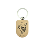 CombiCraft Houten sleutelhanger half ovaal 35x50mm met logo - per stuk