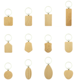 CombiCraft Houten sleutelhanger half ovaal 35x50mm met logo - per stuk