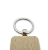 CombiCraft Houten sleutelhanger half ovaal 35x50mm met logo - per stuk