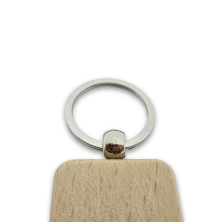 CombiCraft Houten sleutelhanger half ovaal 35x50mm met logo - per stuk