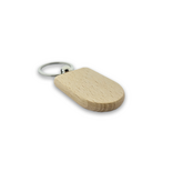 CombiCraft Houten sleutelhanger half ovaal 35x50mm met logo - per stuk