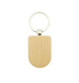 CombiCraft Houten sleutelhanger half ovaal 35x50mm met logo - per stuk