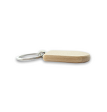 CombiCraft Houten sleutelhanger half ovaal 35x50mm met logo - per stuk